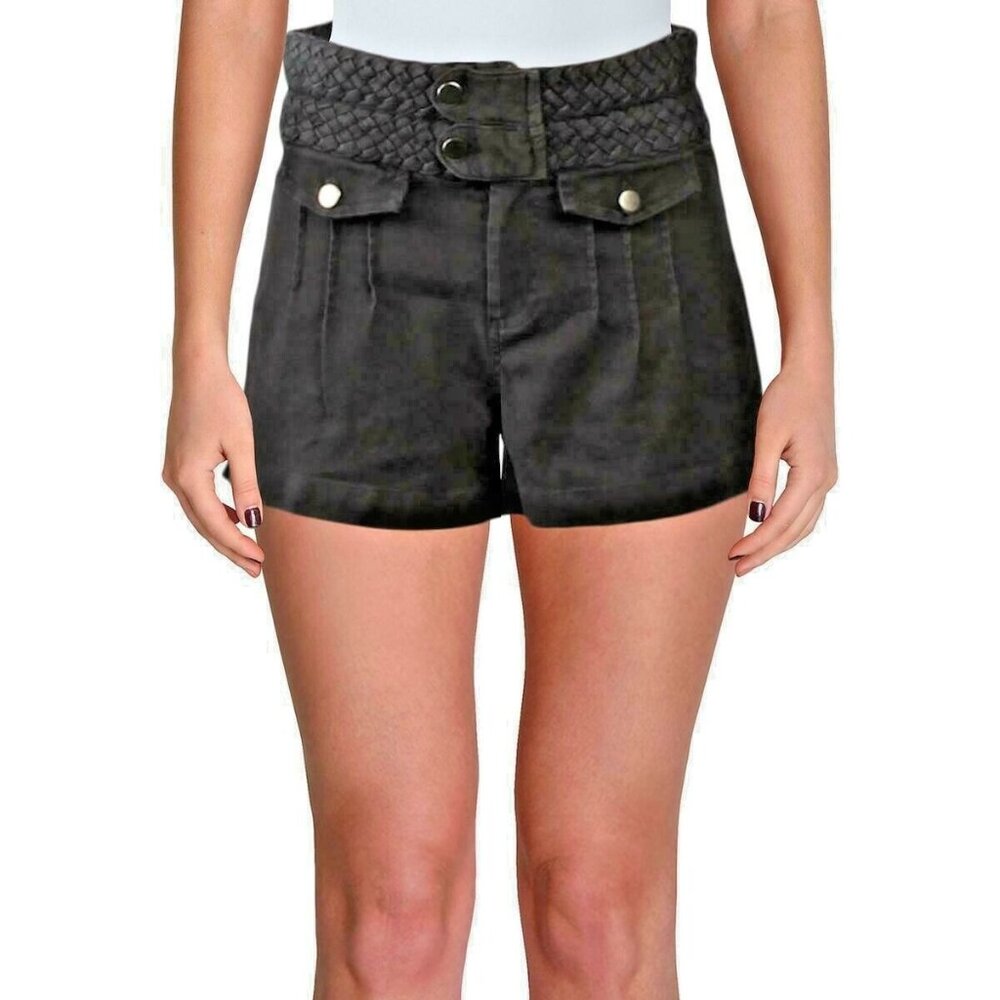 Chaser Womens Belted Faded Shorts Black Size S MSRP $86